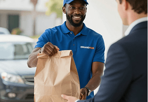 Errand helper unpacking dishes